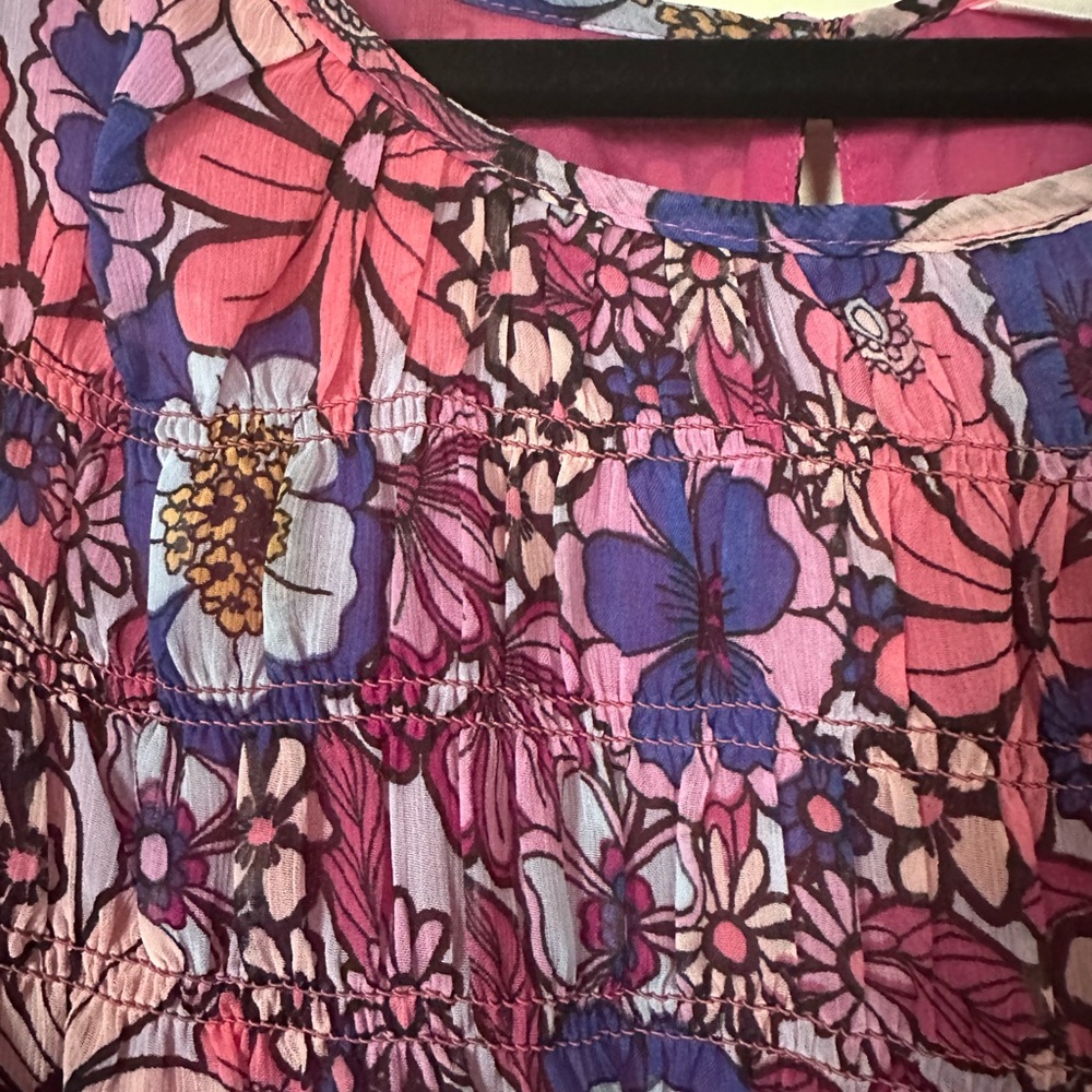 Terra & Sky Floral Chiffon Blouse - Pink and purple - Picture 2 of 3